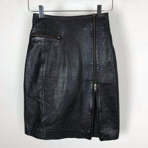 State of Claude Montana Black Leather Skirt